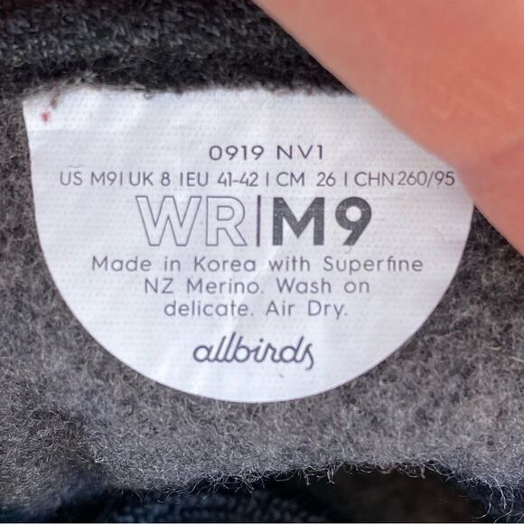 Allbirds Wool Runners Athletic Comfort Running Shoes Natural Black Heather Men 9 - Picture 8 of 10